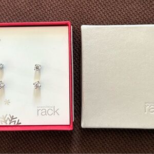 Nordstrom Silver Crystal Stud Earrings